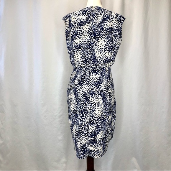 Express sleeveless faux wrap dress tulip hem abstract pattern S - Picture 5 of 8